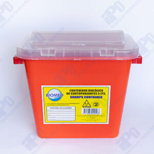Contenedor Biológico de Cortopunzante Rectangular 5 LT