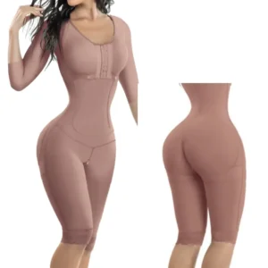 Faja a la rodilla silueta reloj de  arena con copa prehormada y  mangas